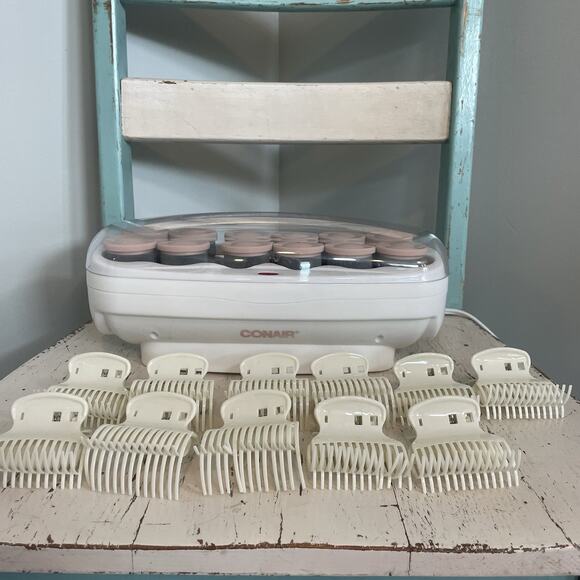 Conair Big Curls and Waves Jumbo Ceramic Hot Rollers 1 1/2 Inch Pink READ - Picture 2 of 8